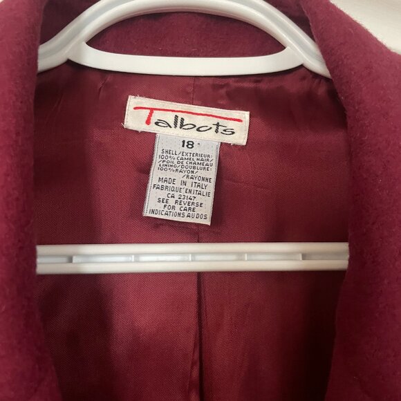 Womens Talbots 100 % camel hair Blazer red made in Italy size 18 - Picture 2 of 9